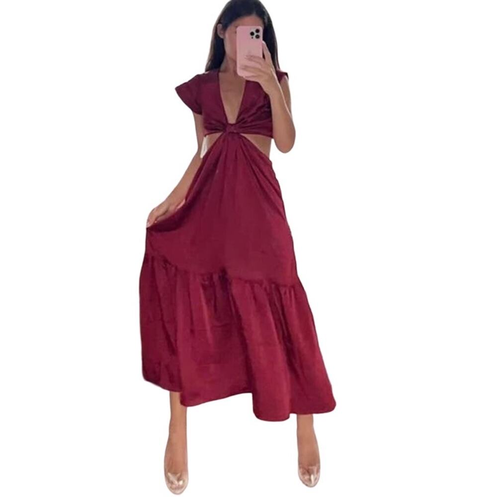 Jason Wu Burgundy Midi Dress